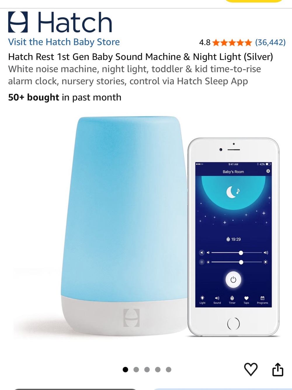 Hatch White Sound Machine Night Light